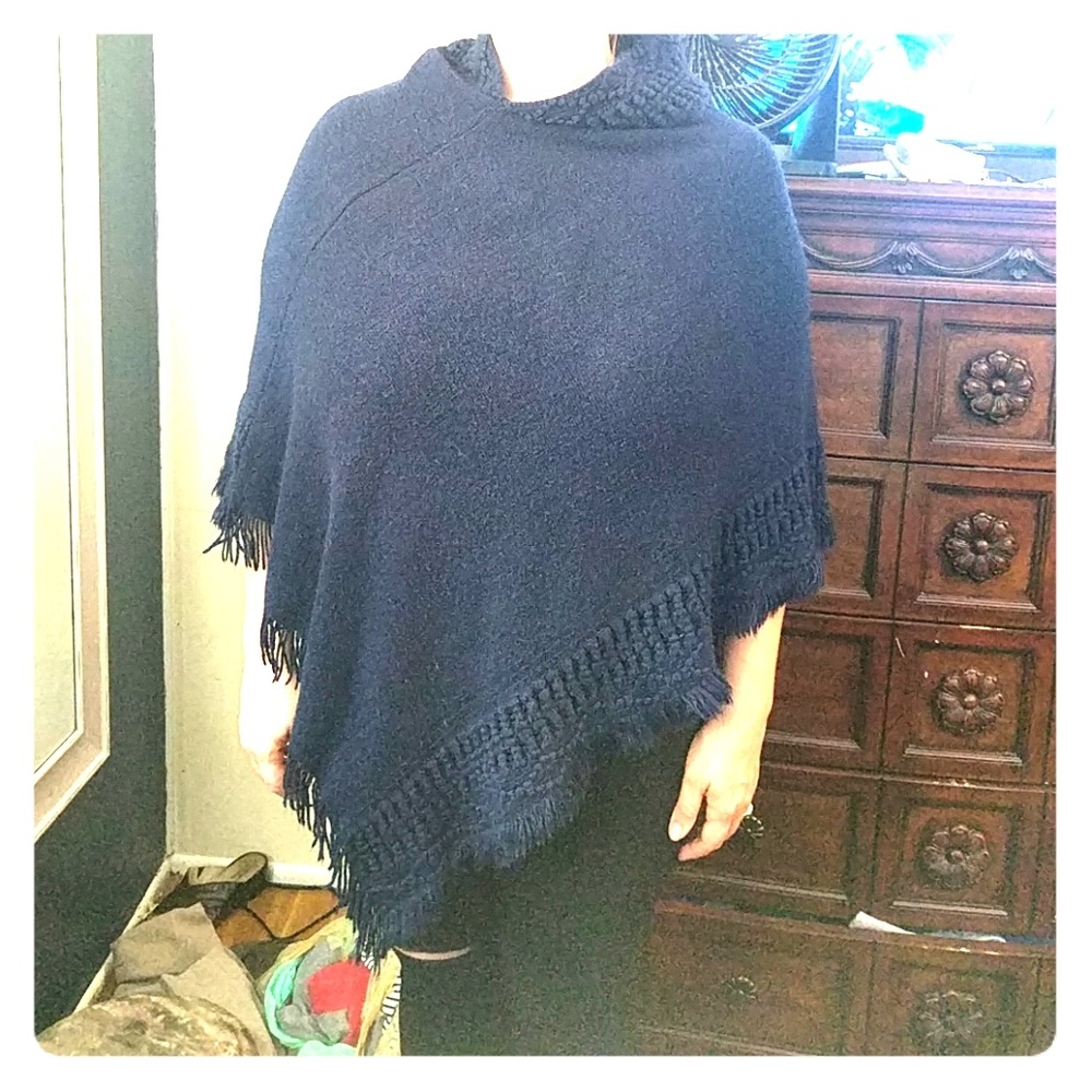 Navy poncho
